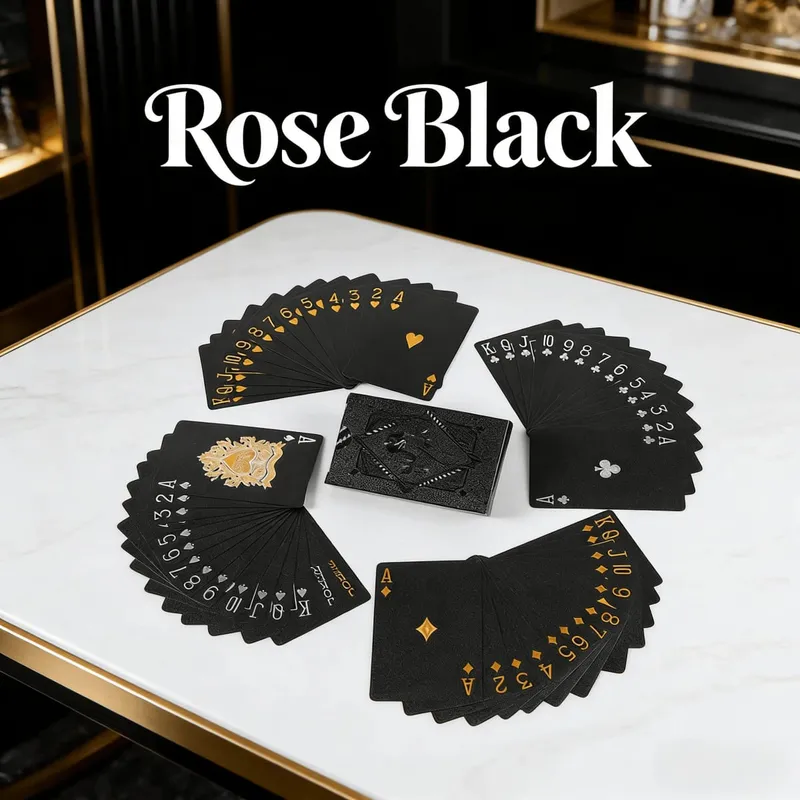 Luxury PVC Playing Cards Gold & Silver Inlaid Design Frosted Finish for Easy Shuffle Waterproof & Fold-Resistant Game Night