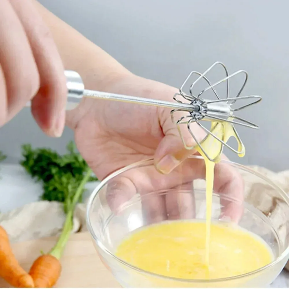 Manual Pressure Rotary Blender Coffee Milk Mixer Handheld Egg Blender Kitchen Baking Cooking Tool