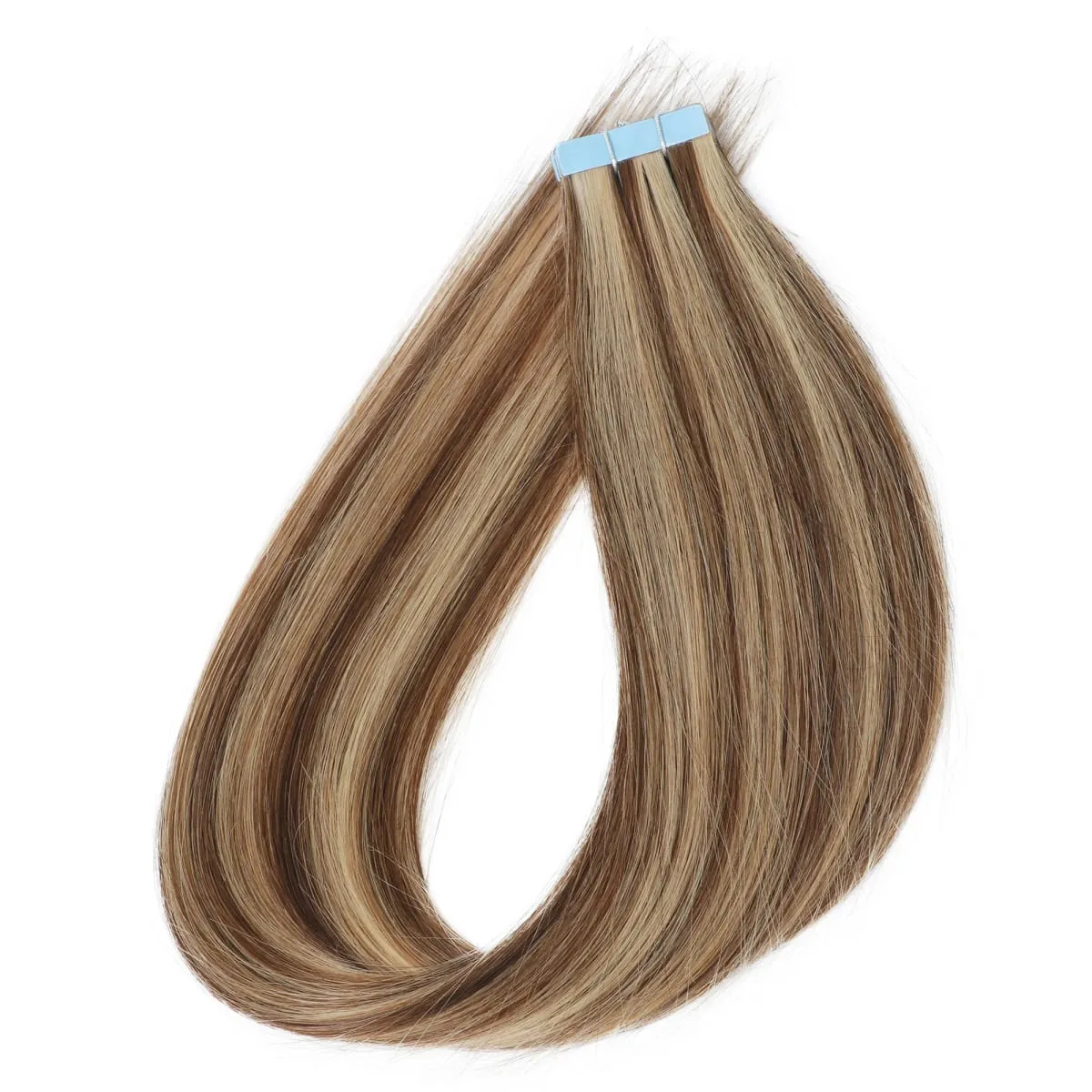 Tape in Hair Extensions Human Hair 12-20 Inch 30g 20pcs Skin Weft Seamless Tape in Real Remy Straight Hair for Women Daily Use