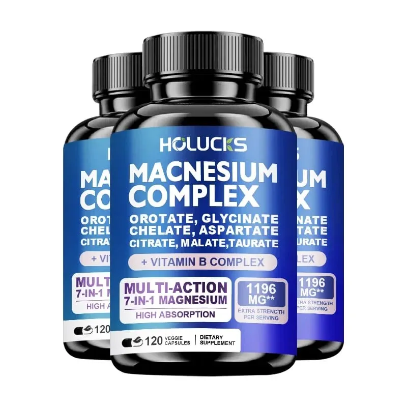 Magnesium Complex 1000mg Integratore con Vitamine C E B1 B2 B6 B12 Magnesio Glicinato Chelato Malato Taurato e Citrato
