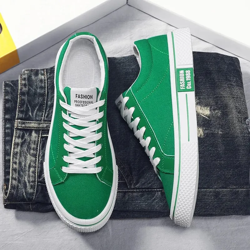 Hot Sale Fashion Red Canvas Shoes Men Classic Low-top Men's Canvas Sneakers Harajuku Hip Hop Skateboard Shoes Men Casual Sneaker