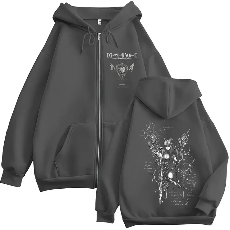 Anime Death Note Misa Amane Zipper Hoodies Men Women Clothing Fashion Casual Long Sleeve Zip Up Hooded Sweatshirts Jacket Coat