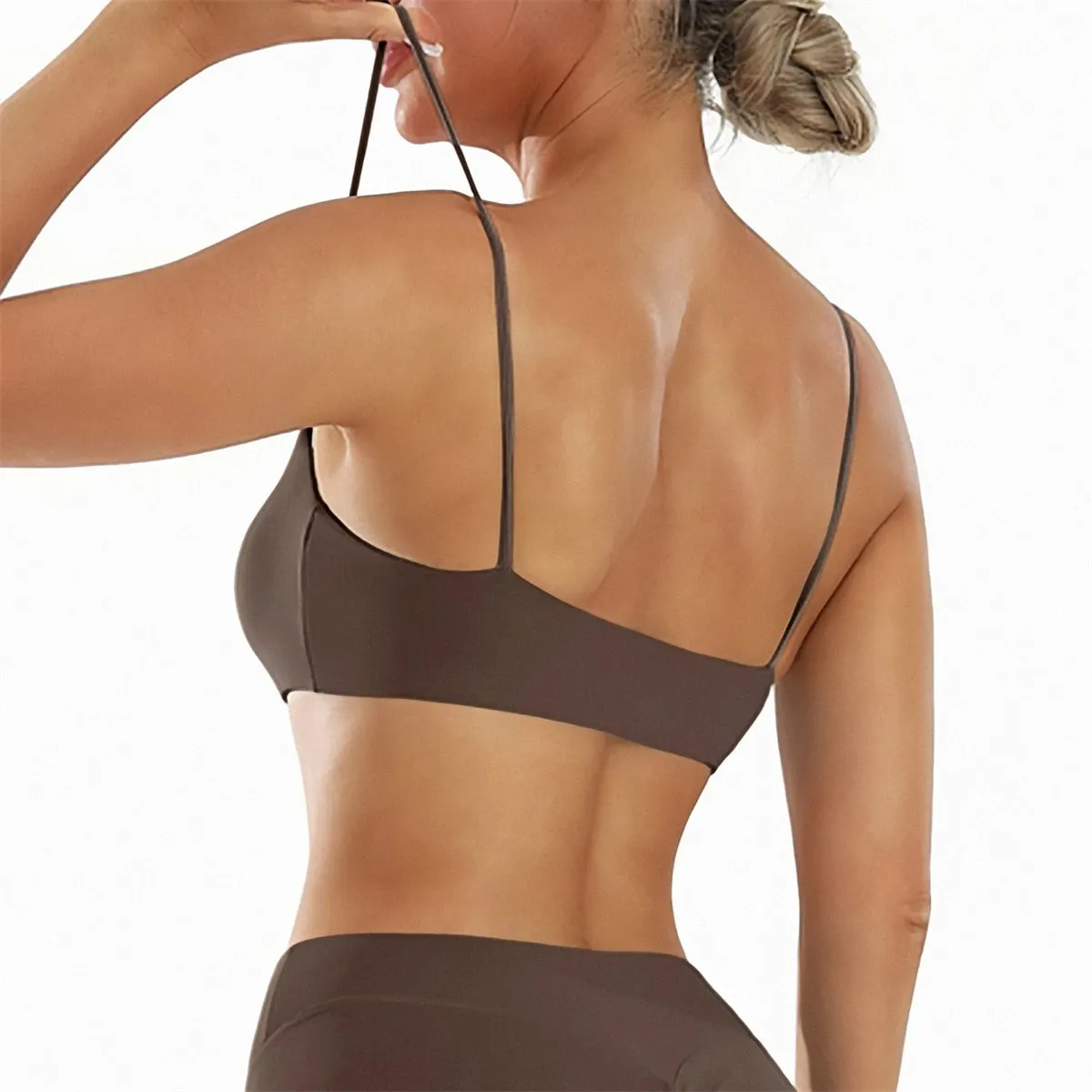 Sport Bra Women Sexy Strap Gym Bras Breathable Fitness Crop Top Yoga Underwear Padded Workout Push Up Tank Tops