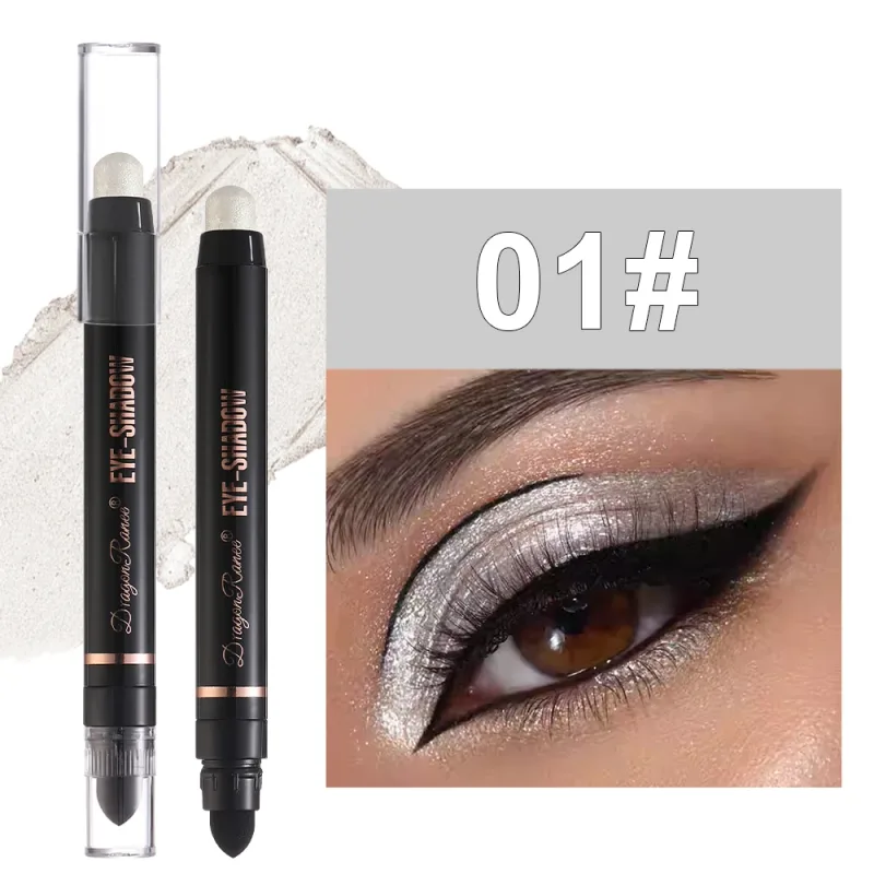 Double Head Pearlescent Eyeshadow Pencil Waterproof Glitter Metallic Blue Green Eye Shadow Makeup Pigment White Eyes Highlighter
