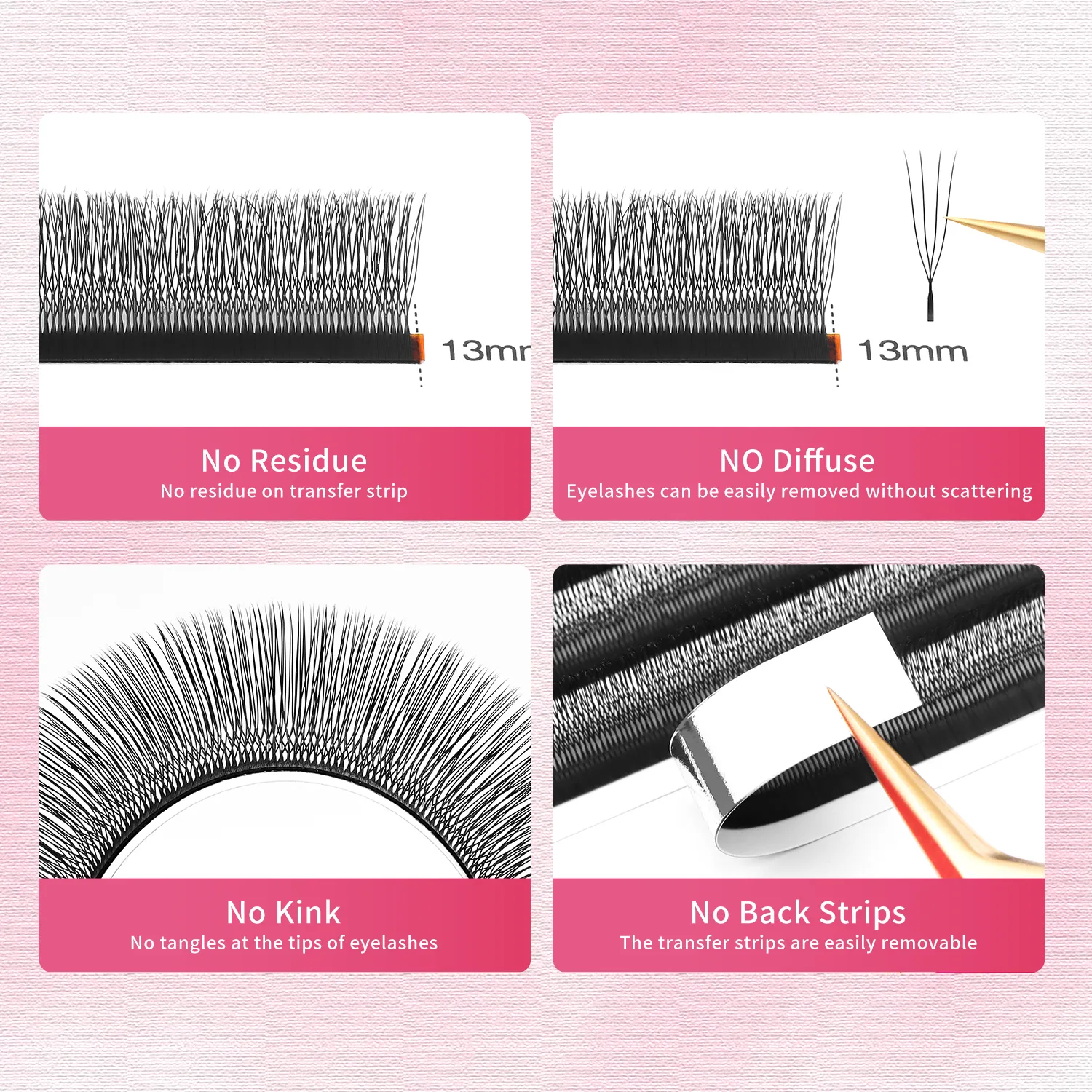 U Shaped 4D Eyelashes Extensions Matte Black U 4D Lashes Premade Fans Volume False Lashes Wholesale Suppliers Shop