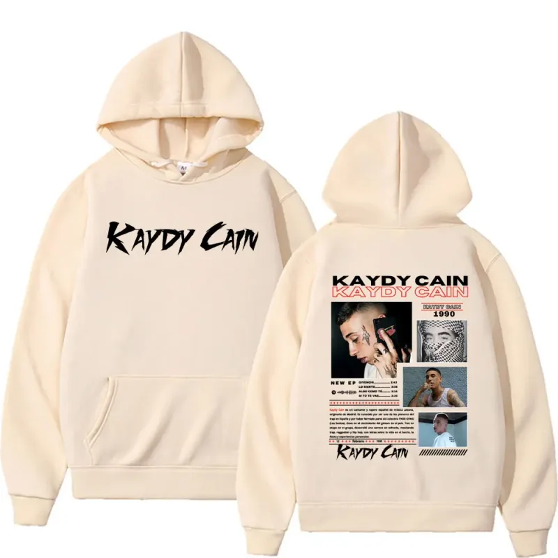 Rapper Kaydy Cain Album 2026 Graphic Hoodies Men Women Fashion Vintage High Street Oversized Loose Bodywarmer Hooded Sweatshirts