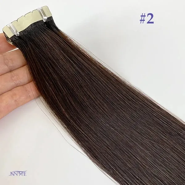 Mini Tape in Hair Extensions Seamless Invisible Straight Tape Ins Remy 100% Human Hair Black Brown Blonde For Salon