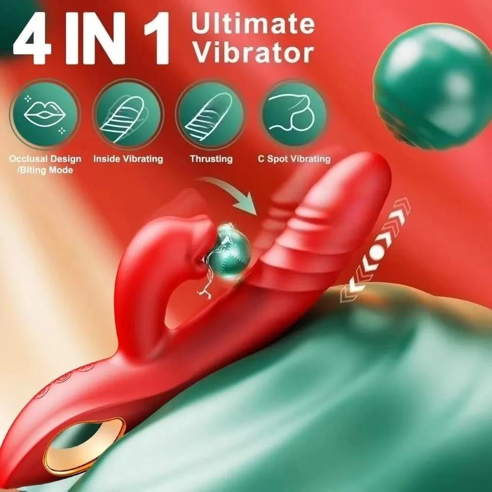 2in1 Thrusting Vibrator G Spot Vagina Licking Dildo for Women Rabbit Tongue Sex Toy Clitoral Stimulator Anal Plug Adult Supplies