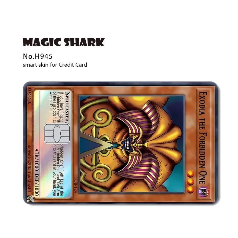 Magic Shark Yo-gi-oh Blue Eyes Dragon Game Shinny Holographic Laser Debit Credit Card Sticker Film Skin Front Cover