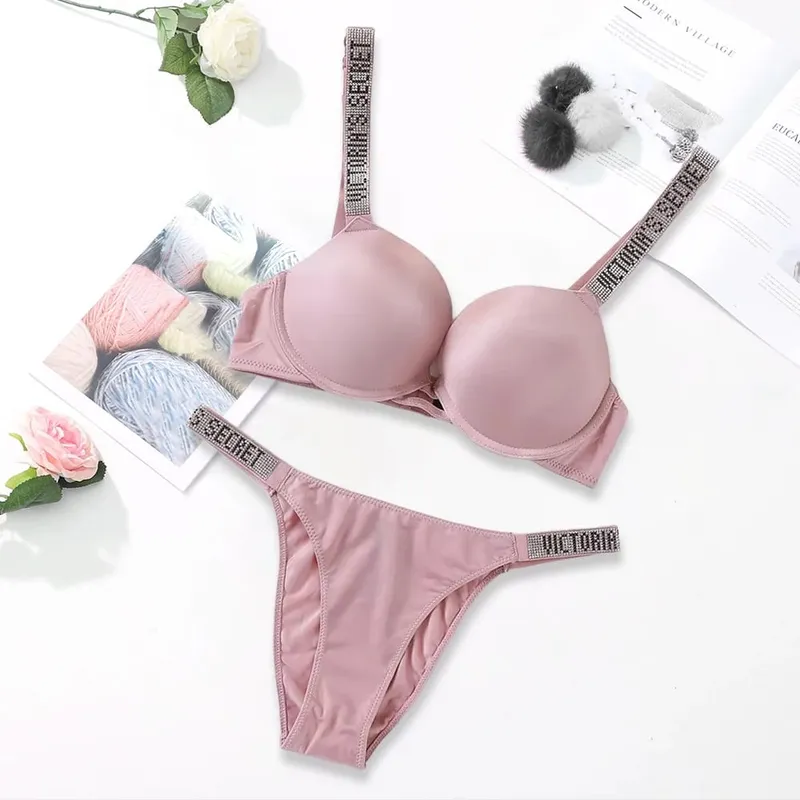 Victoria's Secret Sexy Lingerie Bra and Panty Set Push Up Classic Women's Lingerie Set Sexy Breathable Soft Versatile Shapewear
