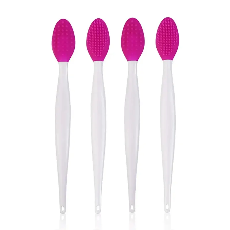 Wholesale 4pcs New Fashion Design Nose Double-Sided Tool Silicone Lip Scrub Exfoliator Brush make up brushes makeup brush set