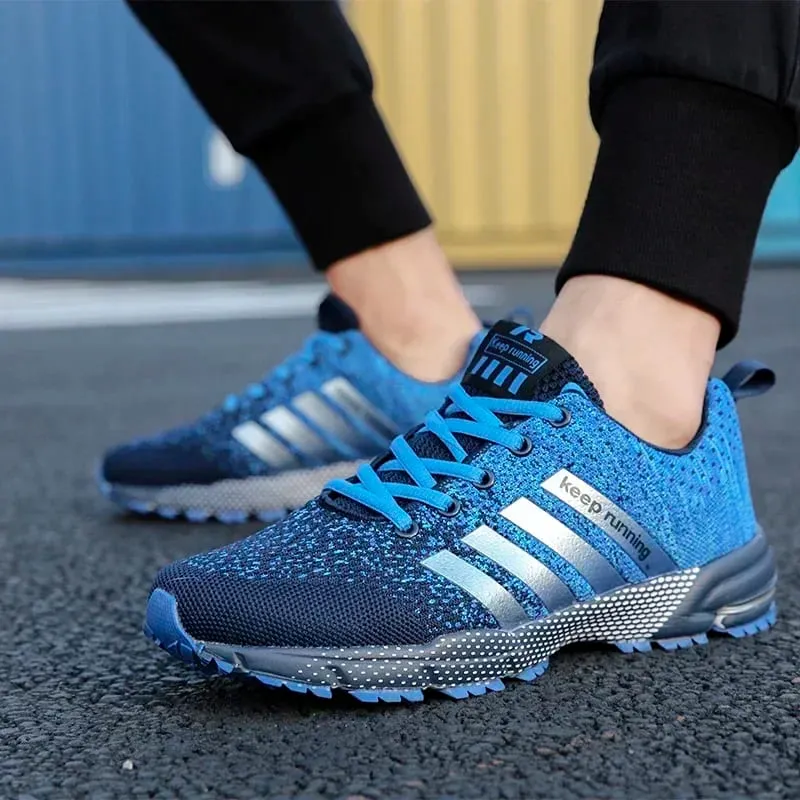 Best Seller! Men's Trendy Knitted Running Shoes Breathable Light Sneakers Anti-Slip Outdoor Casual Mens Shoes Zapatillas Hombre