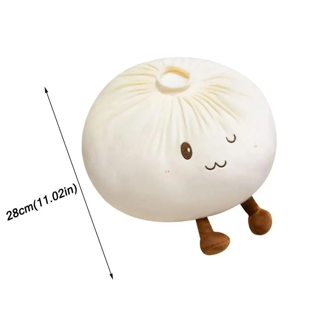 Super Soft Plush Material Steamed Bun Plush Pillow PP Cotton Filled Fluffy Comfortable Food Shaped Hug Pillow Stress Relief