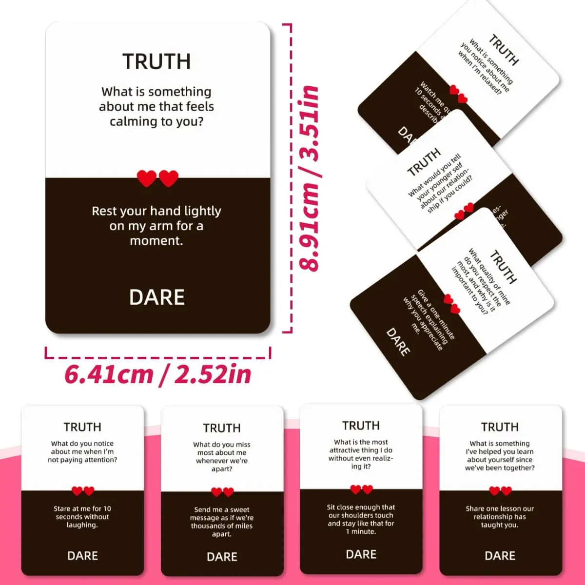 50Pcs Truth or Dare Couple Interactive Game Cards Fun Dating Cards for Couples To Improve Relationship Leisure Party Cards