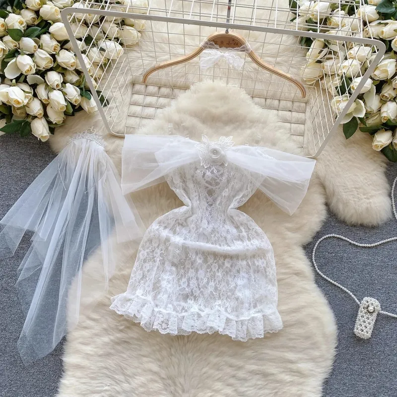 Woman Embroidery Floral Mesh Fashion Sexy Dress Chinese Style Short Sleeve Split Hollow Out Cheongsam New Gauze Sheer Dress