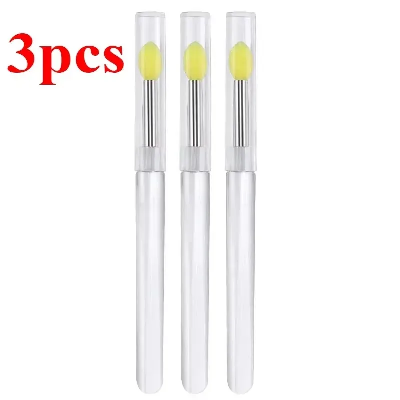 3/5/10PCS Portable Silicone Lip Brush With Cover Soft Multifunctional Lip Balm Applicator Lipstick Lipgloss Makeup Brushes