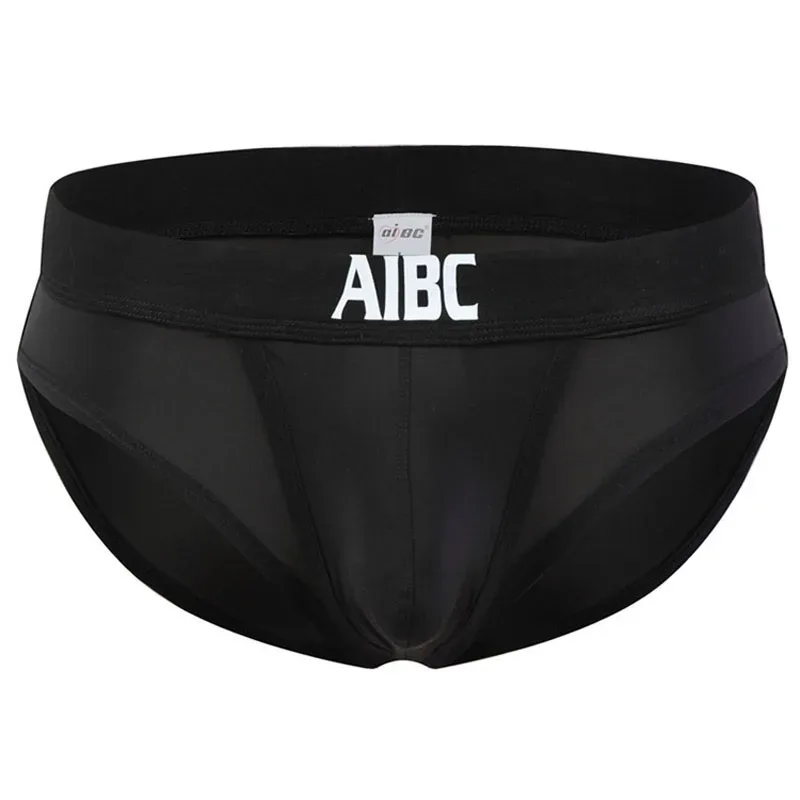 Ice Silk Underwear For Men Big Pouch Open Front Briefs Low Rise Underpants Gun Separation Breathable