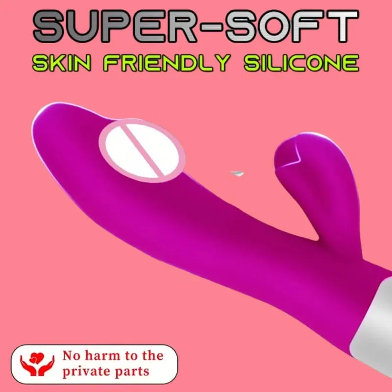 Silikon G-spot Tavşan Vibratör Çift Titreşim Klitoral Masaj 10 Hız Şarj Edilebilir Su Geçirmez Zevk Kadınlar için Seks Oyuncak