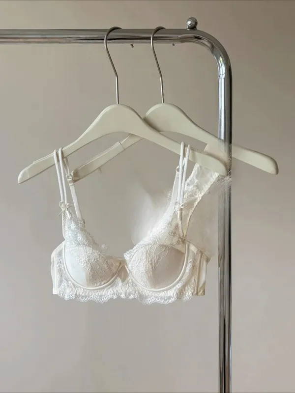 Franse stijl dames minimizer bh sexy lingerieset grote borstondersteuning halve cup zachte beugel anti-verslapping comfort dunne bh's
