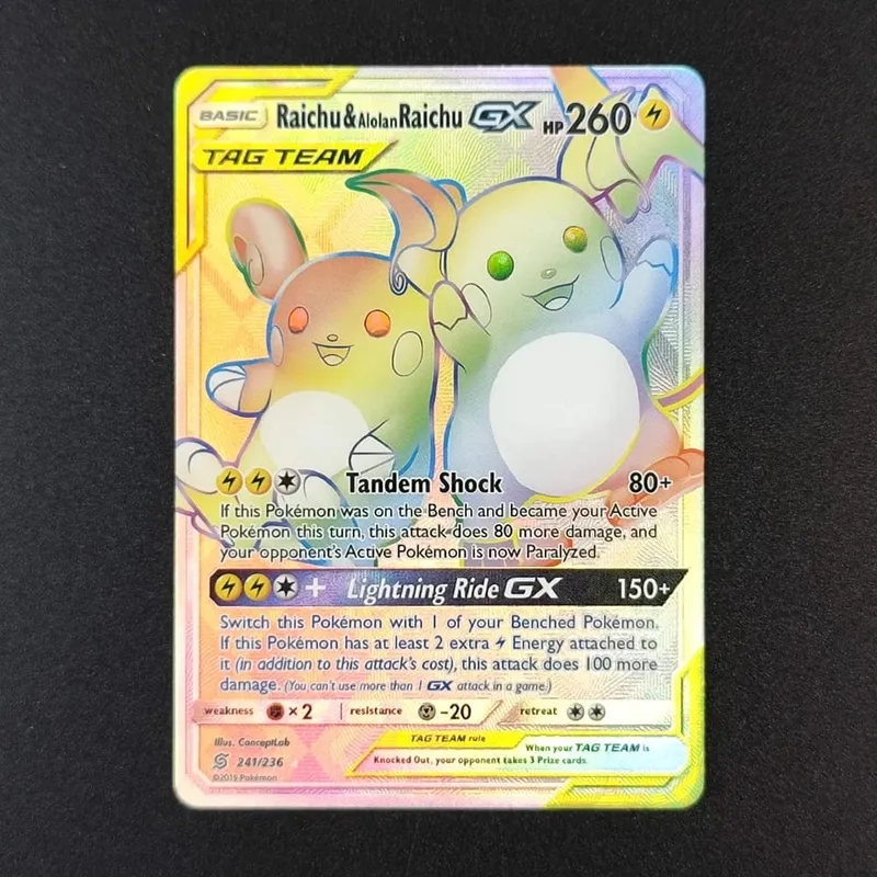 DIY PKM TCG Card TAG TEAM Latias & Latios Gengai Mimikyu Mewtwo Mew Moltres Zapdos Articuno GX Trading Card Game