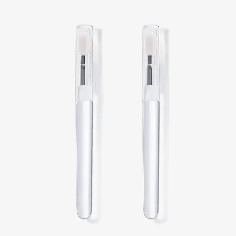 1/2/3/4pcs Portable Silicone Lip Brush With Cover Soft Multifunctional Lip Balm Applicator Lipstick Lipgloss Makeup Brushes