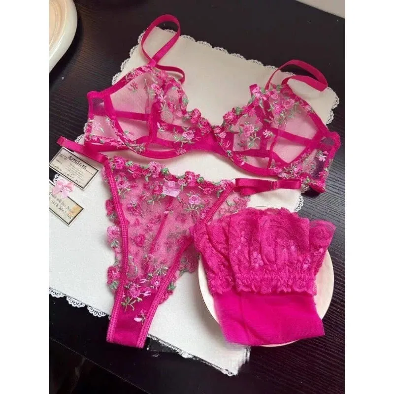 Sexy Sheer Lace Flower Embroidery Underwire Bra for Women Large Breast Minimizer Anti‑Sagging Comfort Everyday Wear YEMOMO S‑XL