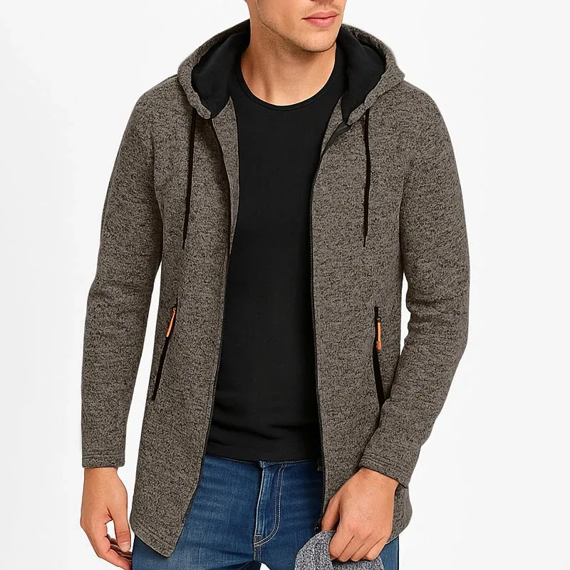 Men Sweatshirts Casual Hooded for Men with Zip Pockets Full Zip Long Sleeve Sweatshirt Sports Hooded Jacket Oversize Outerwear