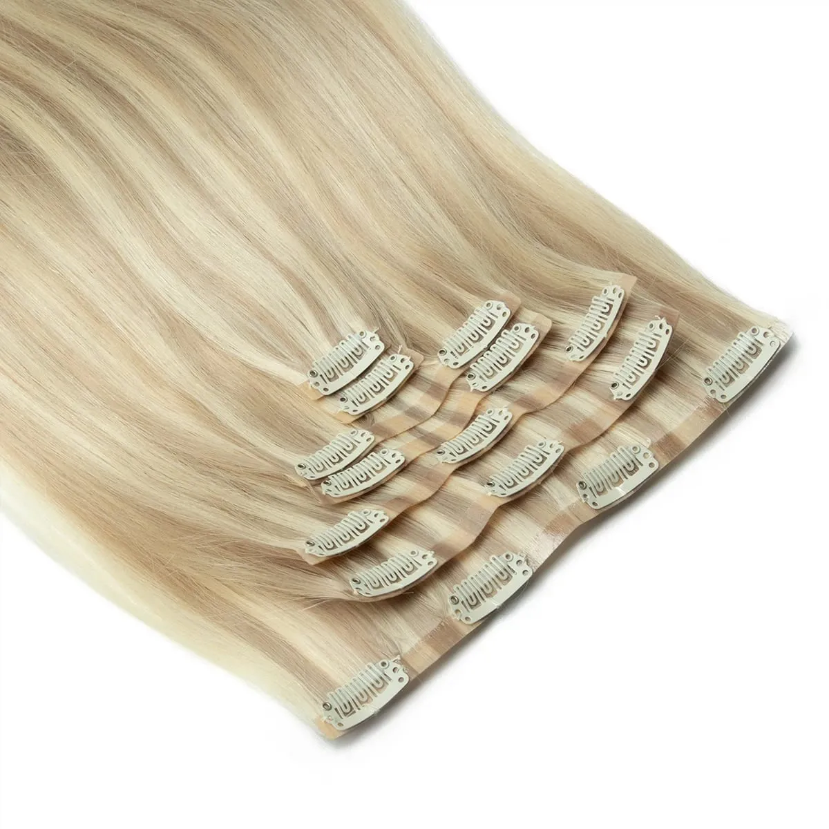 Extensiones de cabello con Clip sin costuras de PU, cinta de PU Invisible Natural Real, máquina con Clip Ins, Remy, Clip Invisible de 12-24 pulgadas, 7 Uds.
