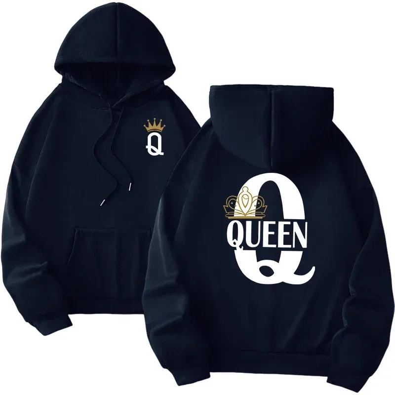 Gran oferta, sudaderas con capucha para hombre y mujer, sudaderas con estampado King Queen, ropa informal versátil para parejas, jersey diario para Otoño e Invierno Y2k
