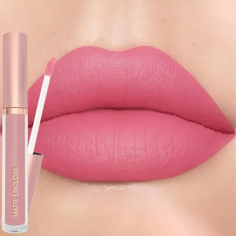 12 cores fosco veludo sexy brilho labial à prova dlong água de longa duração antiaderente copo lábio esmalte nude batom líquido lábios maquiagem cosméticos — image 10