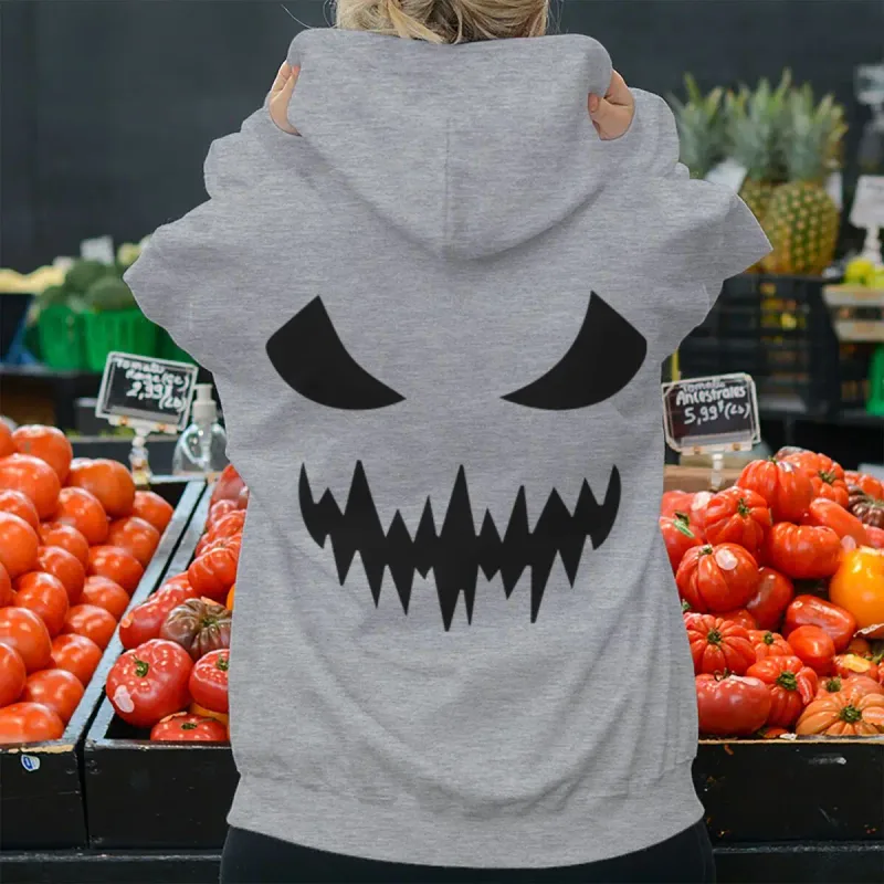 2026 Fashion Horror Movie Face Men's Hoodie Casual Long Sleeve Halloween Streetwear Unisex Luminous Style Hoodies