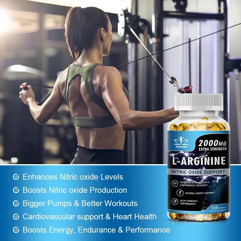 Super Arginine - 2000 Mg Pre-Exercise Supplement - Promotes Muscle Growth And Strengthens Muscle Energy And Endurance