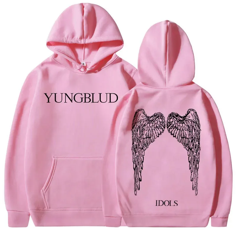 Yungblud idols asas álbum tour 2025 hoodies das mulheres dos homens do vintage moda moletom com capuz hip hop pullovers de grandes dimensões streetwear