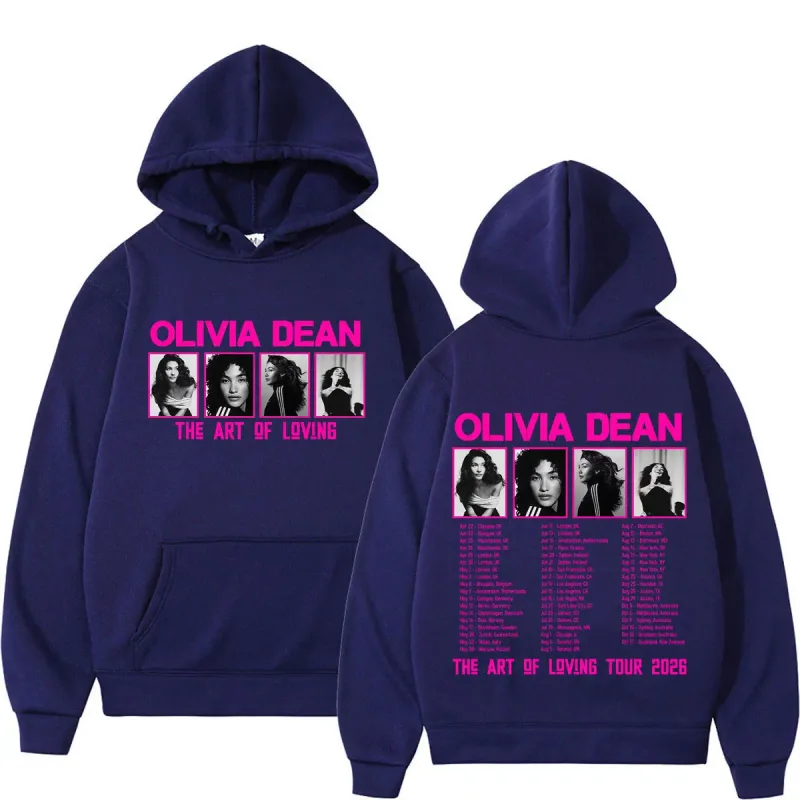 Olivia Dean Art of Loving Tour 2026 Graphic Hoodie Men Women Fashion Sweatshirts Loose Casual Oversized Pullover Streetwear Tops