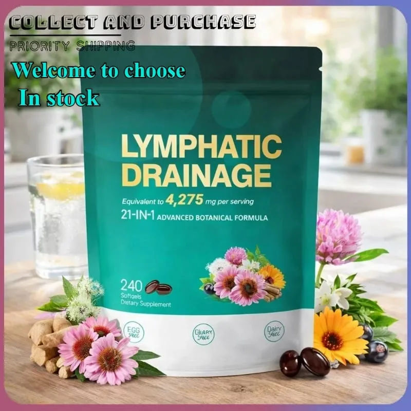 21 in 1 4275mg Lymphatic Drainage Capsules System Support 240 Softgels with Herbal Blend and Dandelion Burdock & Turmeric