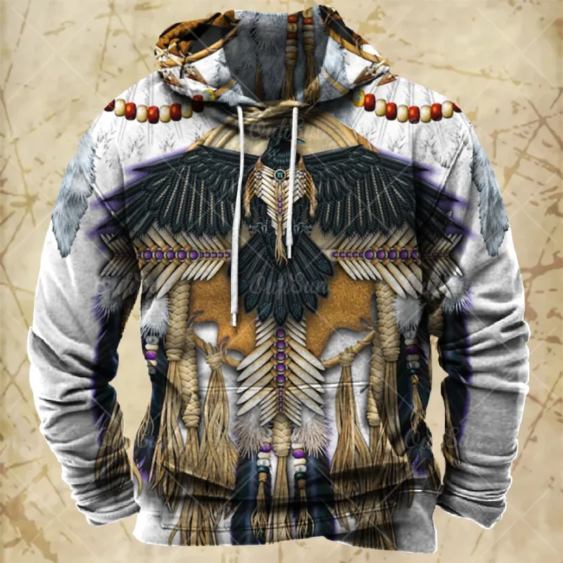 Vintage Hoodie For Men Harajuku 3D Print Autumn Long Sleeve Sweatshirts Oversized Y2k Clothing Men's Hoodies Fashion Streetwear