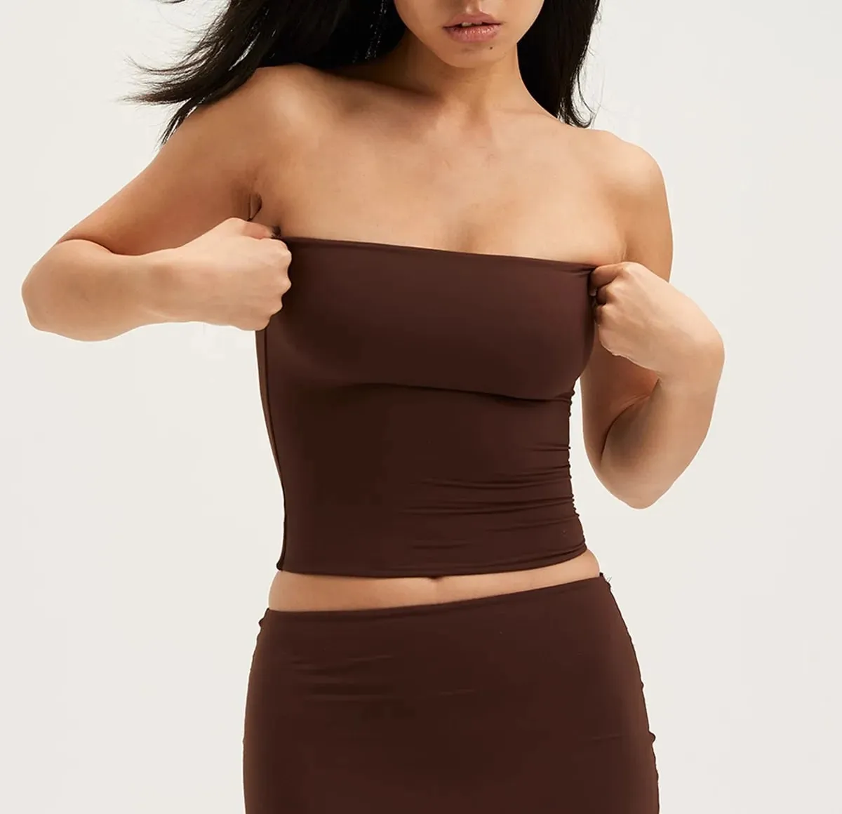 Tank Summer Women's Basic Tube Top Sexy Vest Fabric with High Elasticity and Skin-Friendly Top