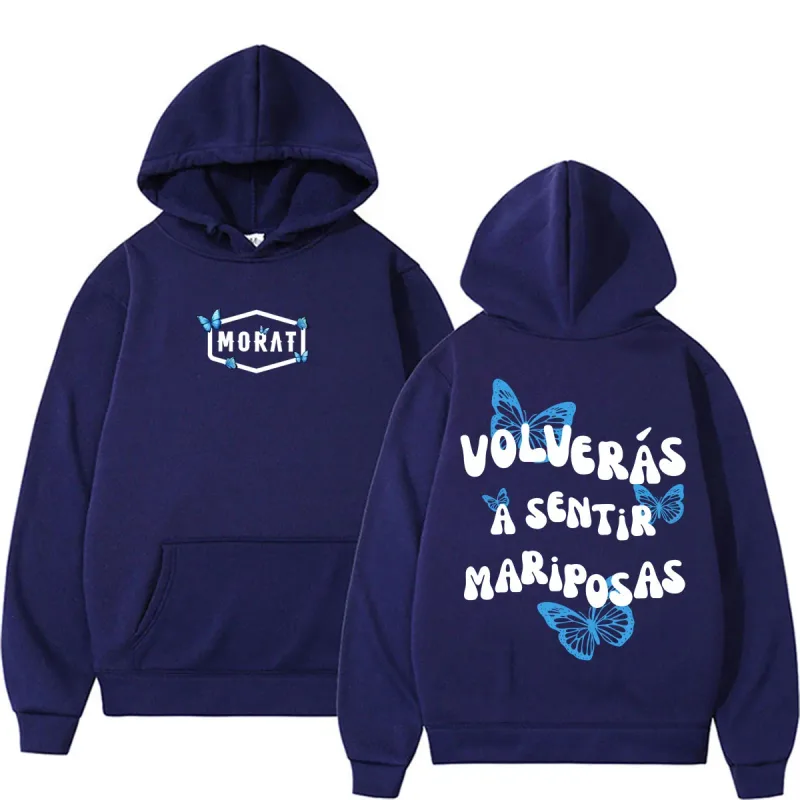 Band Morat Volveras A Sentir Mariposas Merch Hoodies Men's Women Fashion Hip Hop Rock Sweatshirts Fleece Casual Oversized Hoodie