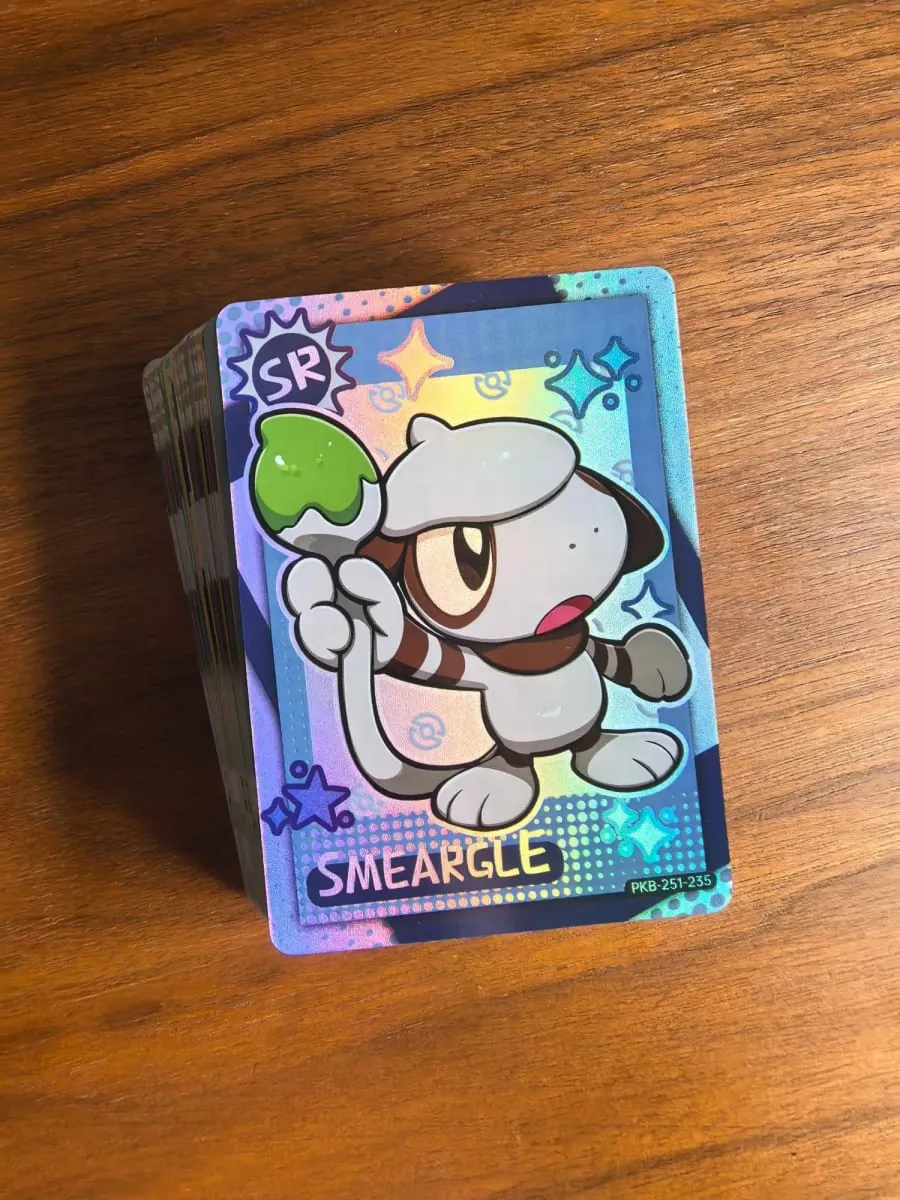 Vol.2 Holographic 60ks Chibi PokeBaBy Blind Box Roztomilá DIY karta Pokémon Gen 2 zlatá a stříbrná lesklá kolekce karet Hooh Lugia