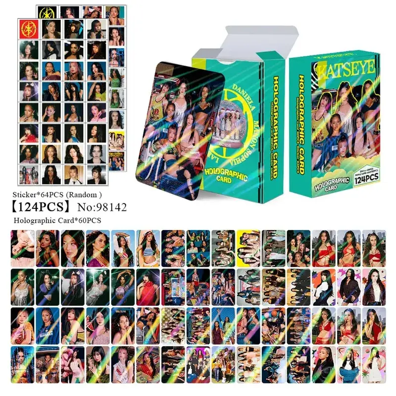 92pcs KATSEYE New Album PINKY UP Photo Card Photocards Stickers Kpop Merch Lomo Cards Set Fans Collection Cards Gifts