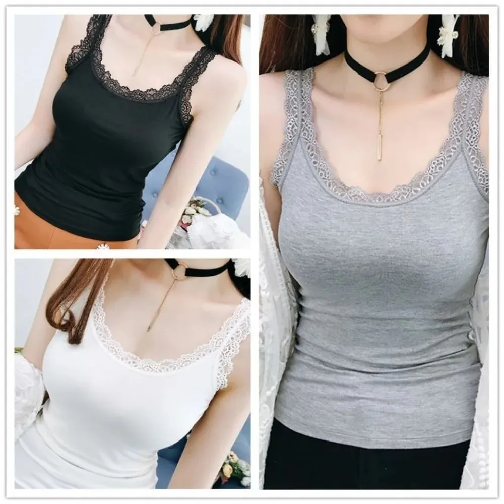 Casual U Neck Summer Tank Tops Sleeveless Slim Fitted Tops Loose Camisoles Cami Top Shirt for Women
