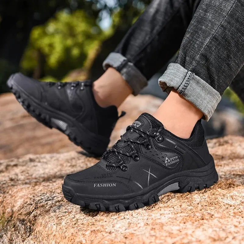 Nieuwe Mannen Sport Wandelschoenen 2024 Mannen Anti Slip Training Schoenen Leer Outdoor Mannen Oversized Herfst Wandelen Jogging schoenen