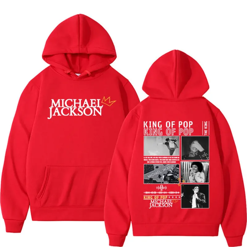King of Pop Michael Jackson Tour Cover Sweatshirts Men's Clothing Fashion Hip Hop Punk Hooded Casual Oversized Hoodies Pullovers