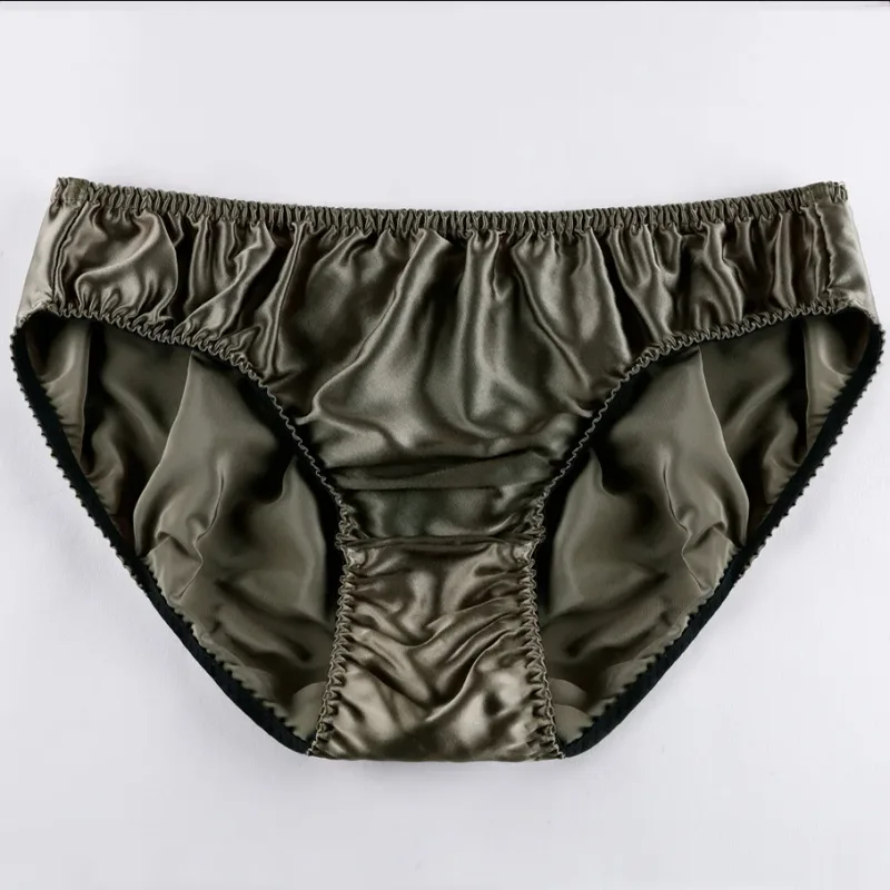 100% Mulberry Silk Men Sexy Underwear Wrinkle Briefs Breathable Male Panties Pure Silk Trigonometric Soft Man Underpants Summer — image 6
