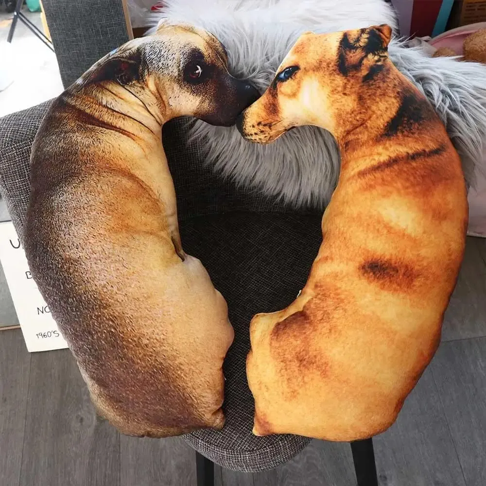 Cute 3D Lifelike Animal Throw Pillow Soft Creative Dog Pillow Cushion Office