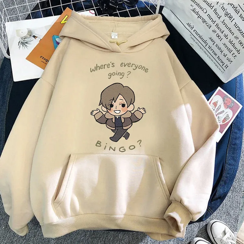 Leon Kennedy Hoodies Fleece Long Sleeve Male Hooded Sweatshirts Rock Band Design Graphic Sudaderas Merch Men Aesthetic Clothes