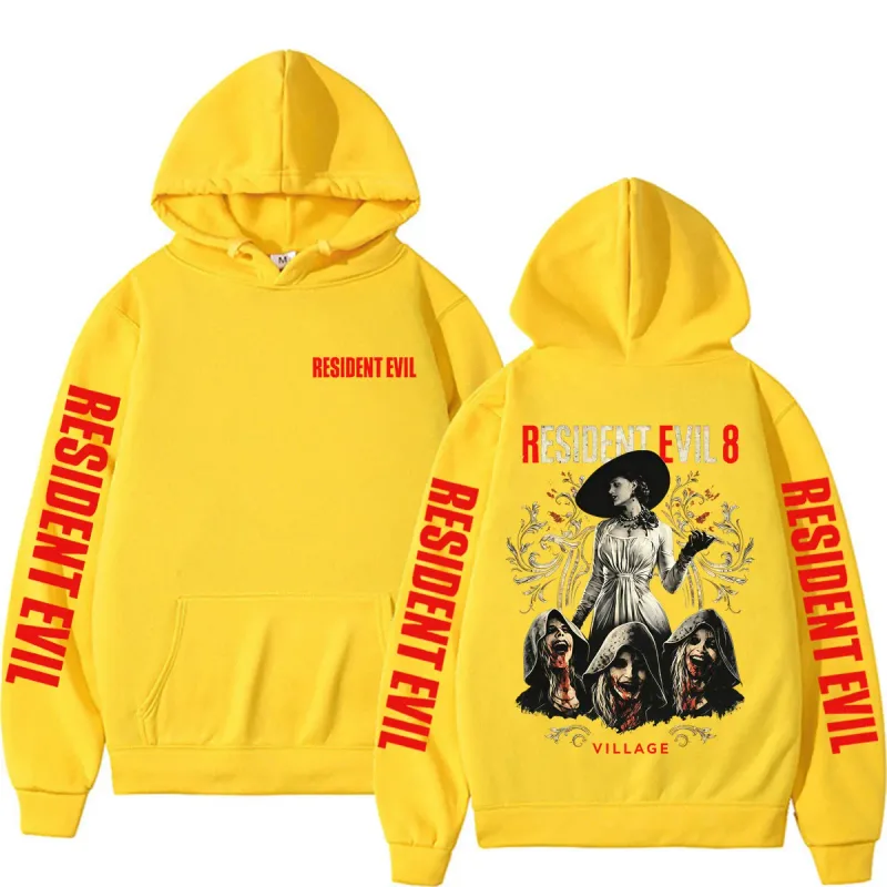 Resident Evil Requiem Village Graphic Hoodies Lady Dimitrescu Horror Sweatshirt Men's Clothing Fashion Casual Long Sleeve Hoodie