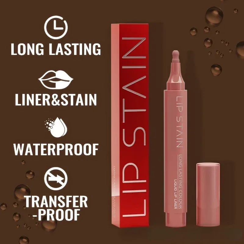 6 Colors Liquid Lip Liner Pencil Long Lasting Nude Lipstick Matte Lip Liner Stick Non-stick Cup Natural Lips Contour Pen Makeup