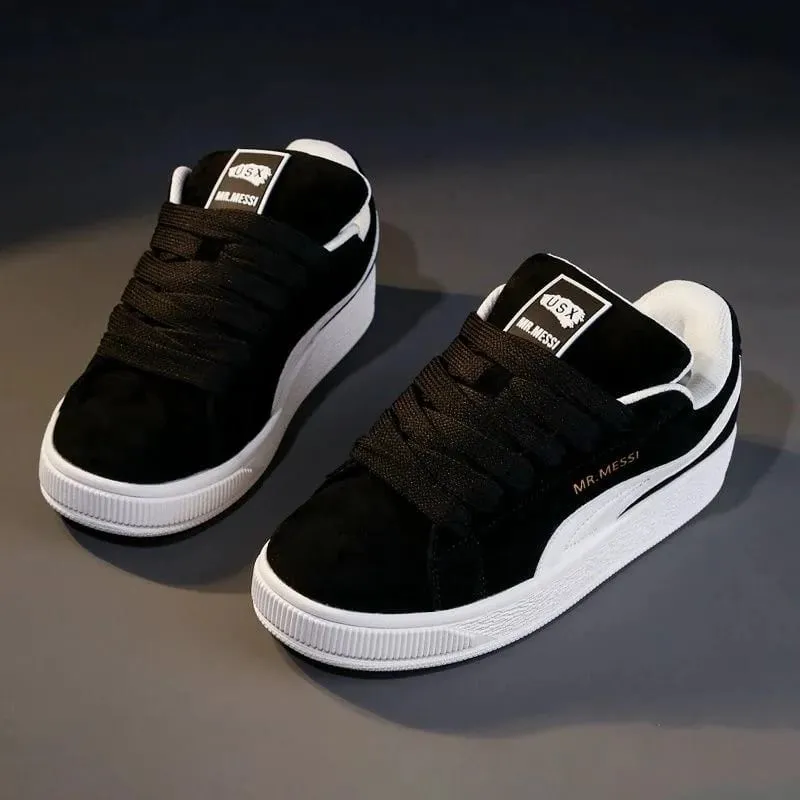 Skate Sneakers、LowTop Casual Board ShoesRetroFlat WalkingTrainers、Lace Up Platform Daily Footwear、Breathable Streetwear Sneakers