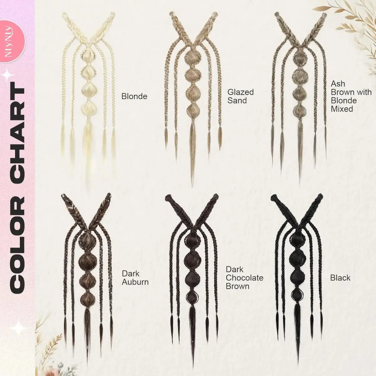 Synthetic Clip in Braid Hair Extensions - Boho Festival Princess Braid Hair Extension Fairy Cosplay Wedding Hairpiece for Women